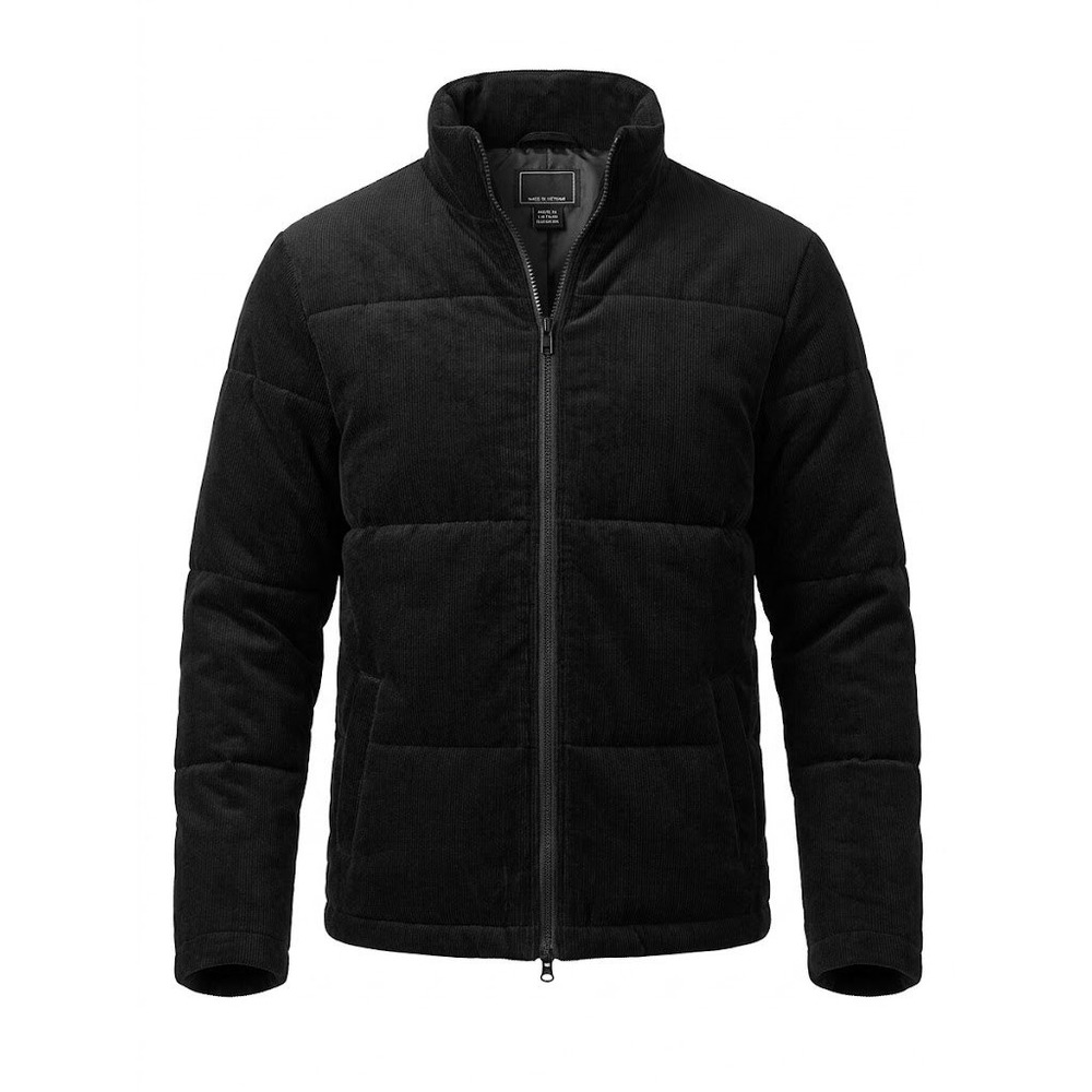 G by Guliano Jacket Women XS Black Corduroy Puffer [Urban Gorpcore Utility Chic]